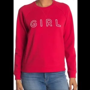 Lucky brand red pullover sweatshirt, size S